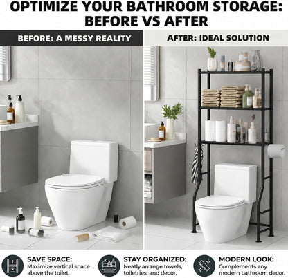 GloTika Over Toilet Organizer – First-Home Move-In Gift for Couples Setting Up a Shared Bathroom