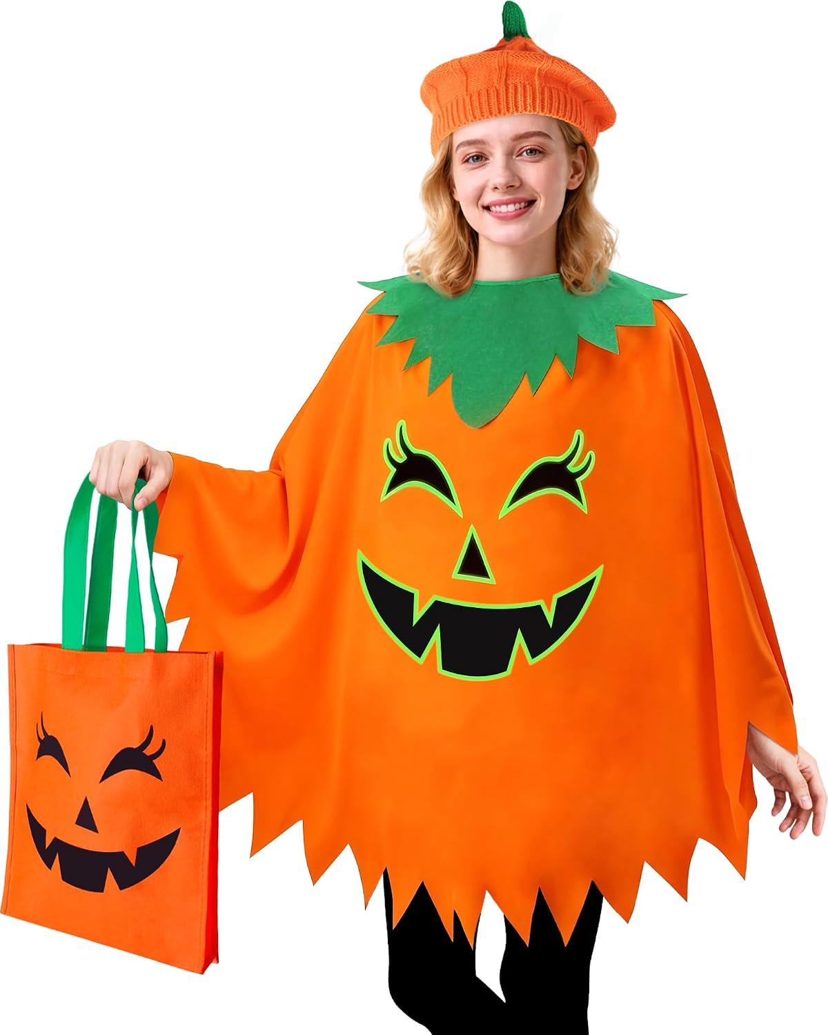 glow-in-the-dark fabric treatment on the costume for nighttime visibility