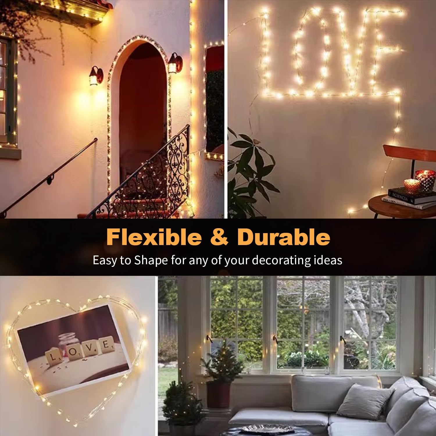 GlowNook Twinkle Lights – Child-Safe Bedroom Accent, Battery Operated with No Flame and Low Heat Bulbs