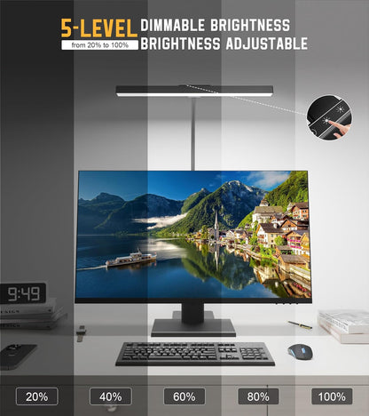 GlowStar Clean-Line LED Desk Lamp for Uncluttered Workspace, Single-Body Aluminum Design with Hidden Touch Controls