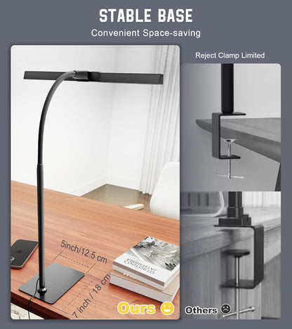 GlowStar Clean-Line LED Desk Lamp for Uncluttered Workspace, Single-Body Aluminum Design with Hidden Touch Controls