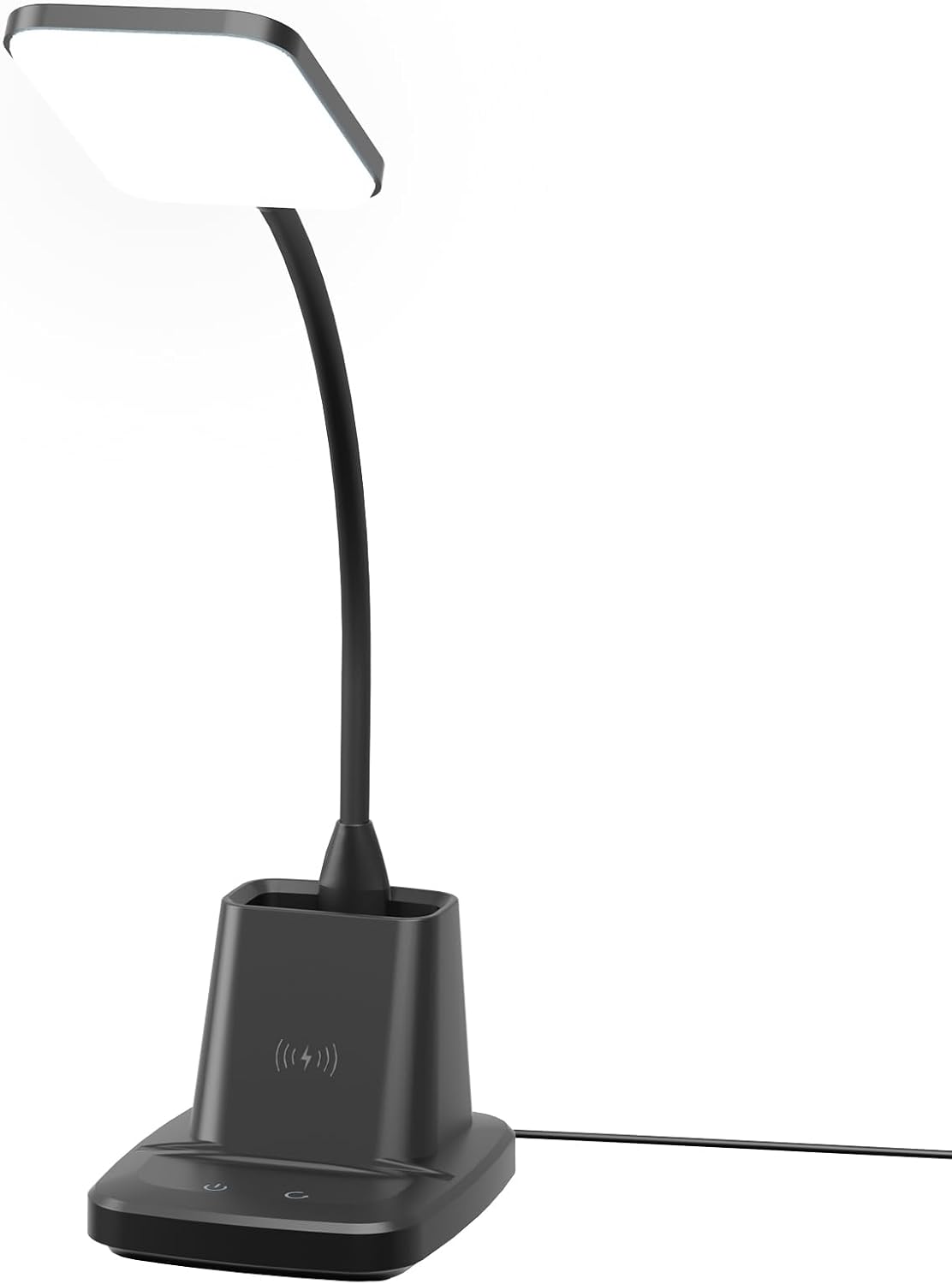 GlowStudio LED Desk Lamp with Pen Holder – Streamlined Wireless Charging Lamp for Less-is-More Home Office Setups