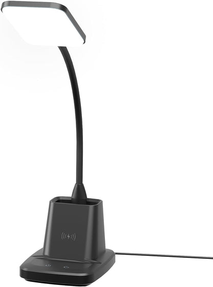 GlowStudio LED Desk Lamp with Pen Holder – Streamlined Wireless Charging Lamp for Less-is-More Home Office Setups
