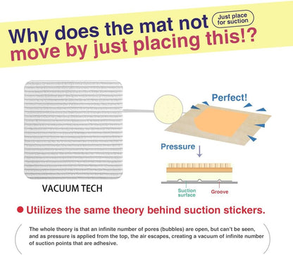 glue-free installation that protects hardwood, tile, laminate, and vinyl flooring