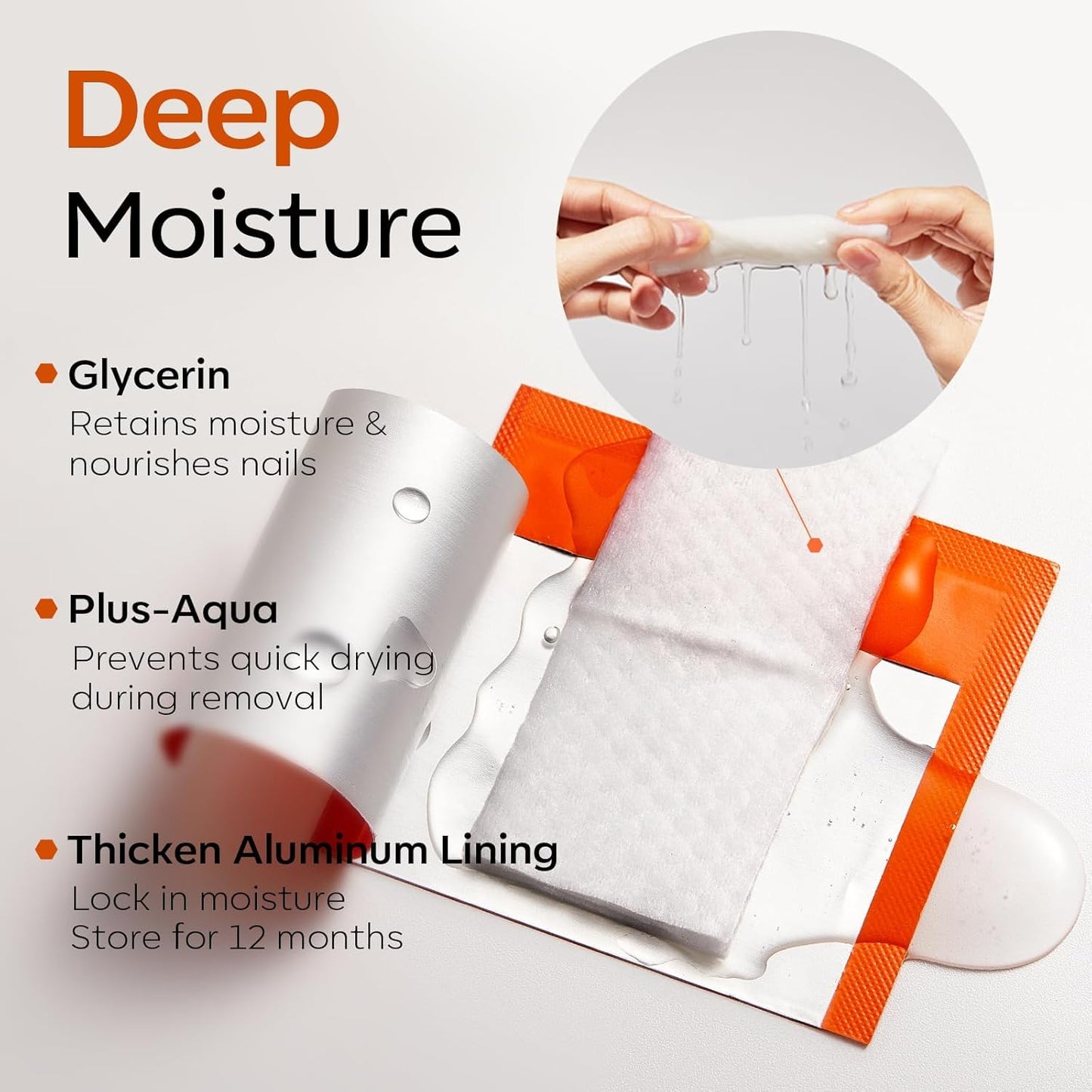 glycerin oil and plus-aqua moisturizing agents to prevent nail and cuticle drying