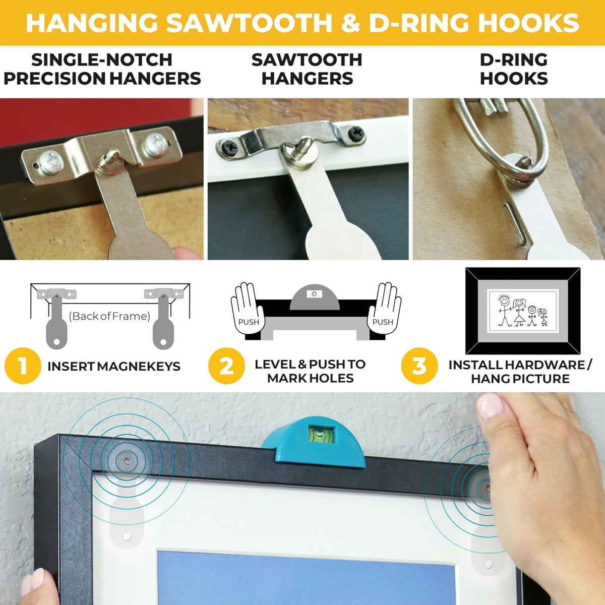 Go Hang It!® Pro Magnetic Picture Hanging System — Holiday Gift for Mom Who Loves Gallery Walls