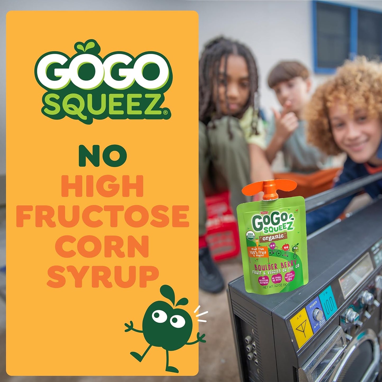 GoGo squeeZ Organic Fruit & Veggie Pouches – Allergen-Free Lunchbox Snack for Kids, 12-Count Variety Pack