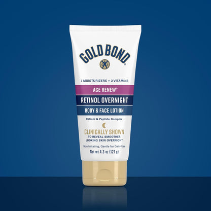 Gold Bond Age Renew Crepe Corrector and Retinol Overnight Lotion Duo – Premium Holiday Gift for Women Over 50