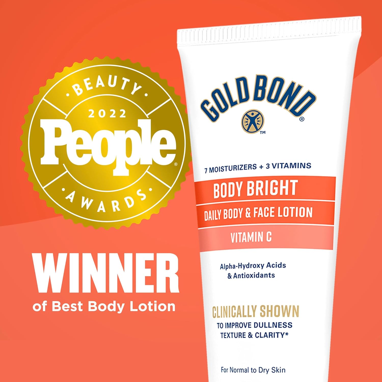 Gold Bond Body Bright Daily Lotion – Hypoallergenic Face & Body Vitamin C for Sensitive Skin
