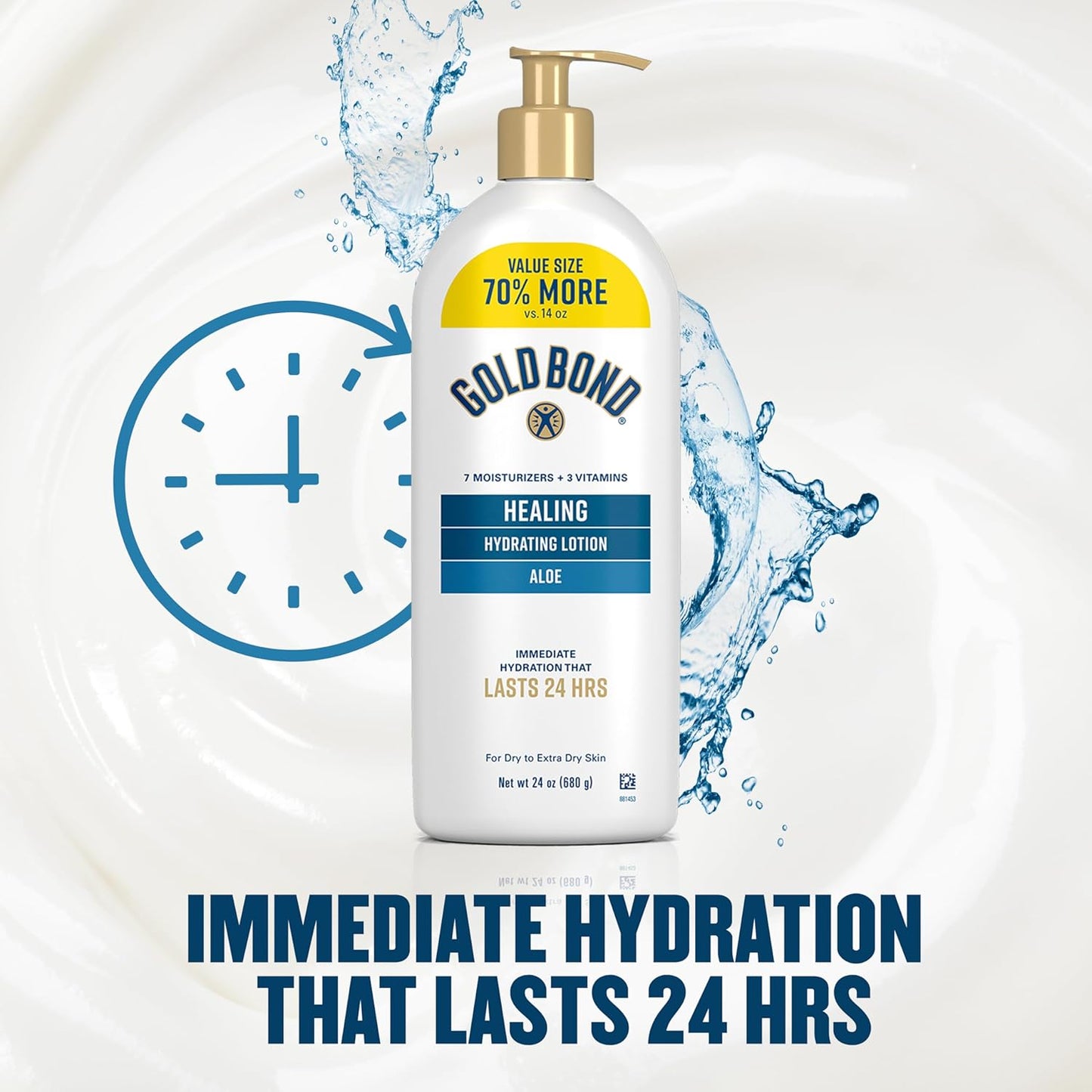Gold Bond Healing Hydrating Lotion – Aloe & Vitamin Body Cream for Nightly Self-Care Ritual, 24-Hour Moisture