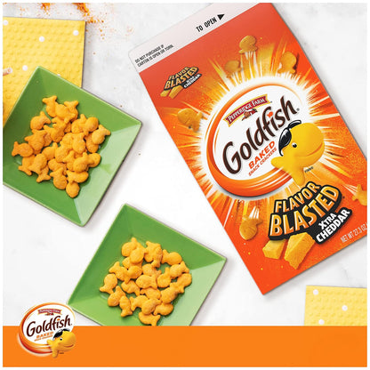 Goldfish Cheddar Cheese Crackers – Portable Snack for Hiking Backpacks, Road Trips, and Park Picnics, 27.3 oz Bulk Carton