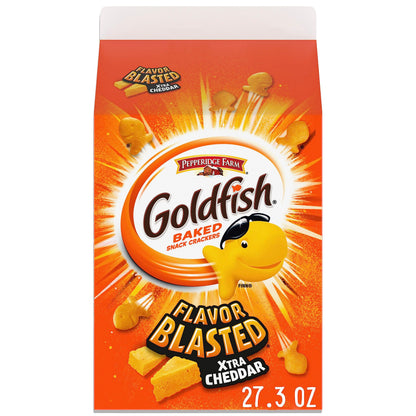 Goldfish Cheddar Cheese Crackers – Portable Snack for Hiking Backpacks, Road Trips, and Park Picnics, 27.3 oz Bulk Carton