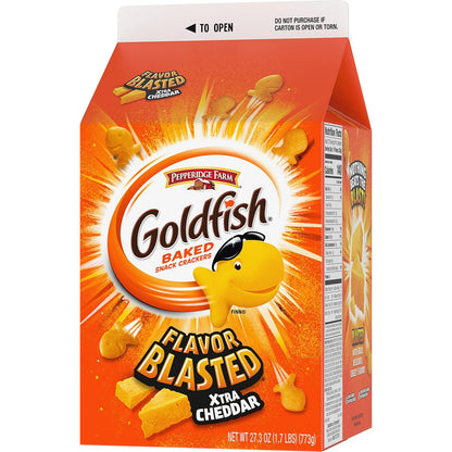 Goldfish Cheddar Cheese Crackers – Portable Snack for Hiking Backpacks, Road Trips, and Park Picnics, 27.3 oz Bulk Carton