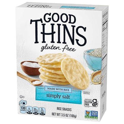 Good Thins Simply Salt Rice Snacks Gluten Free Crackers for Streamlined Pantry, Simply Salted Versatile Everyday Cracker