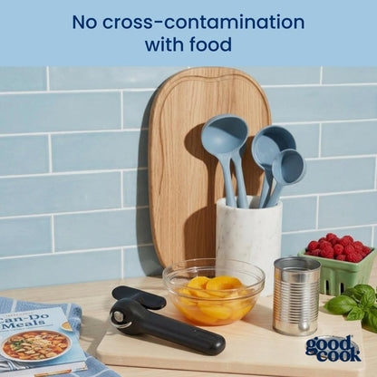 GoodCook Safe-Cut Can Opener with Easy Turn Knob – Intentional Design Canned Food Opener, Durable Chrome and Stainless Steel for Modern Kitchens