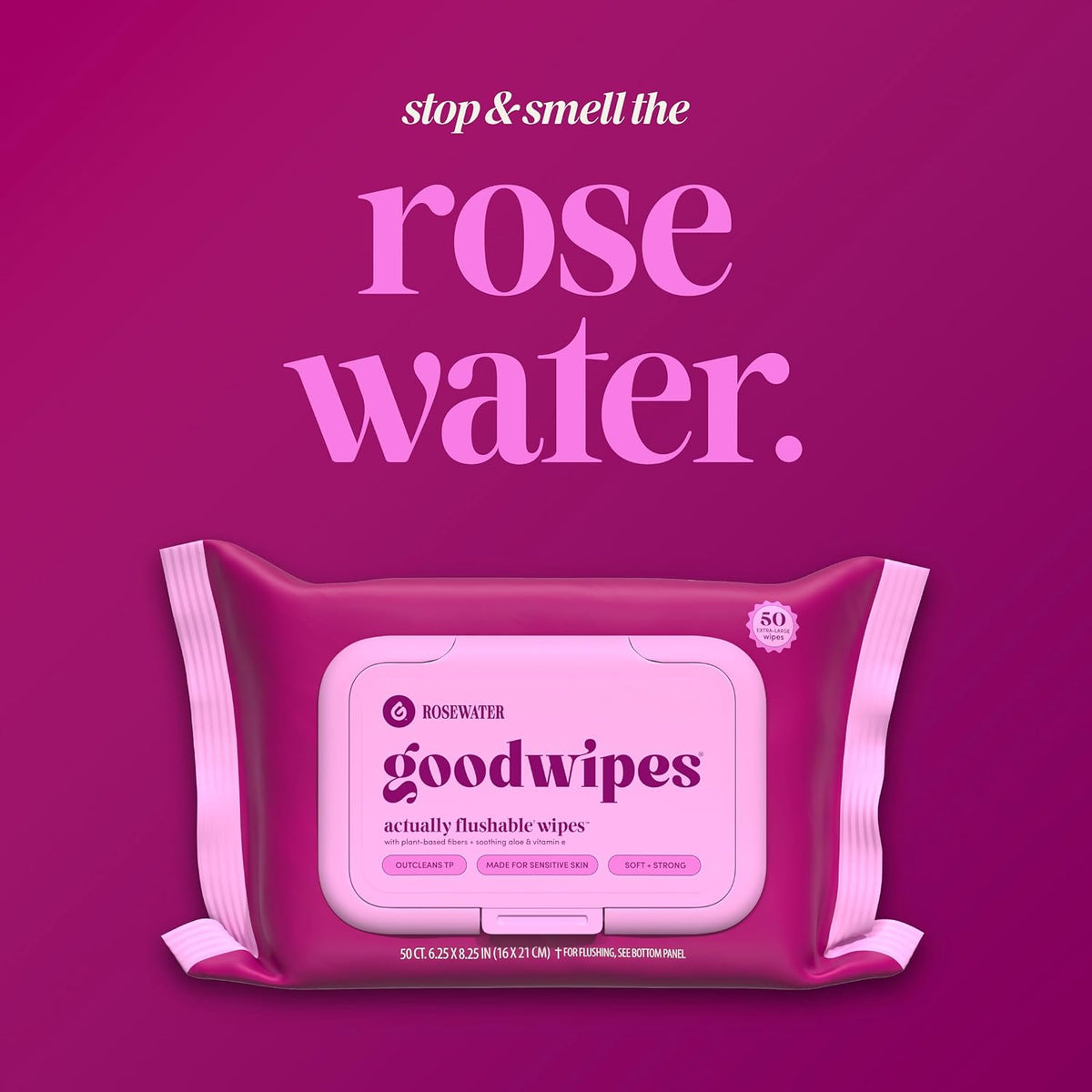 goodwipes Flushable Wipes – Thoughtful Housewarming Gift for New Homeowners, Premium XL Flushable Wipes in Elegant Rosewater Scent