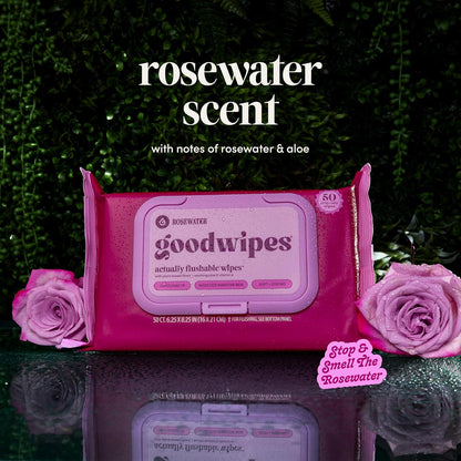 goodwipes Flushable Wipes – Thoughtful Housewarming Gift for New Homeowners, Premium XL Flushable Wipes in Elegant Rosewater Scent