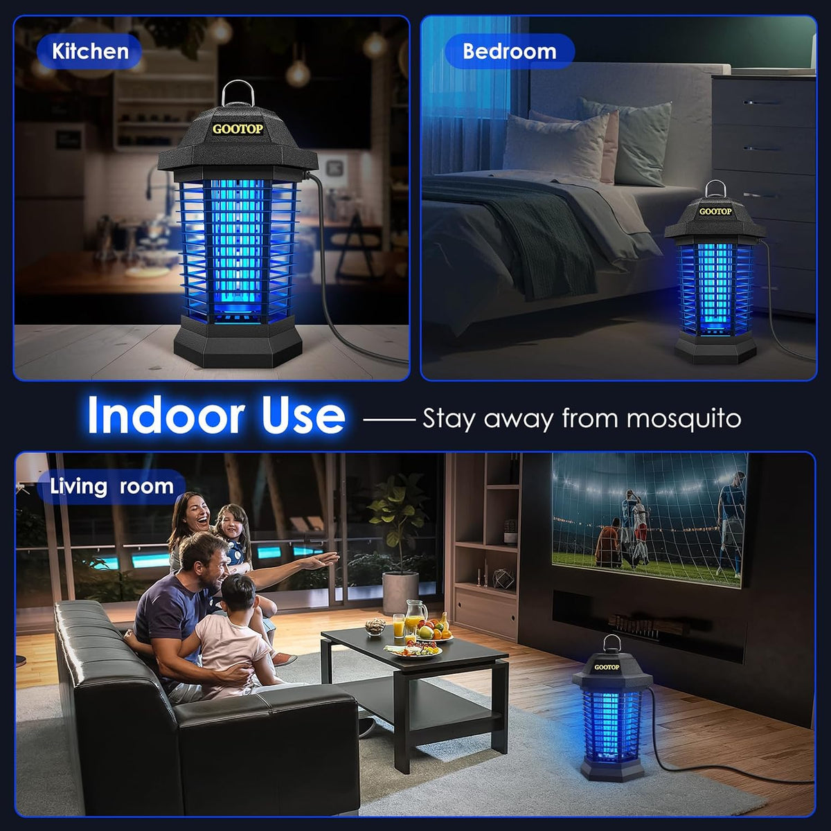 GOOTOP Bug Zapper Outdoor – Allergen-Friendly Insect Control, No Spray Residue Fly Trap for Sensitive Households