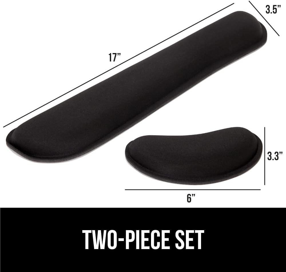 GORILLA GRIP Memory Foam Wrist Rest Set – Thoughtful Practical Gift for Remote Workers and Coworkers, 2-Piece Ergonomic Desk Bundle