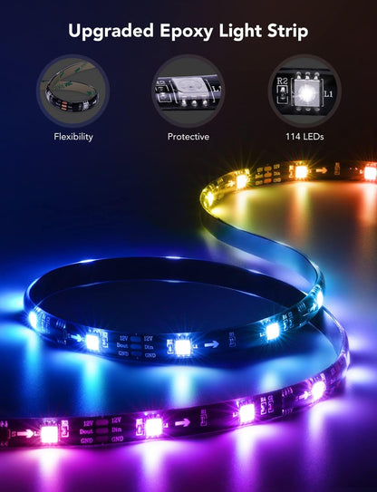 Govee TV LED Backlight – Cool-to-Touch Family Room Accent Lighting Safe Around Kids for 55-65 Inch TVs