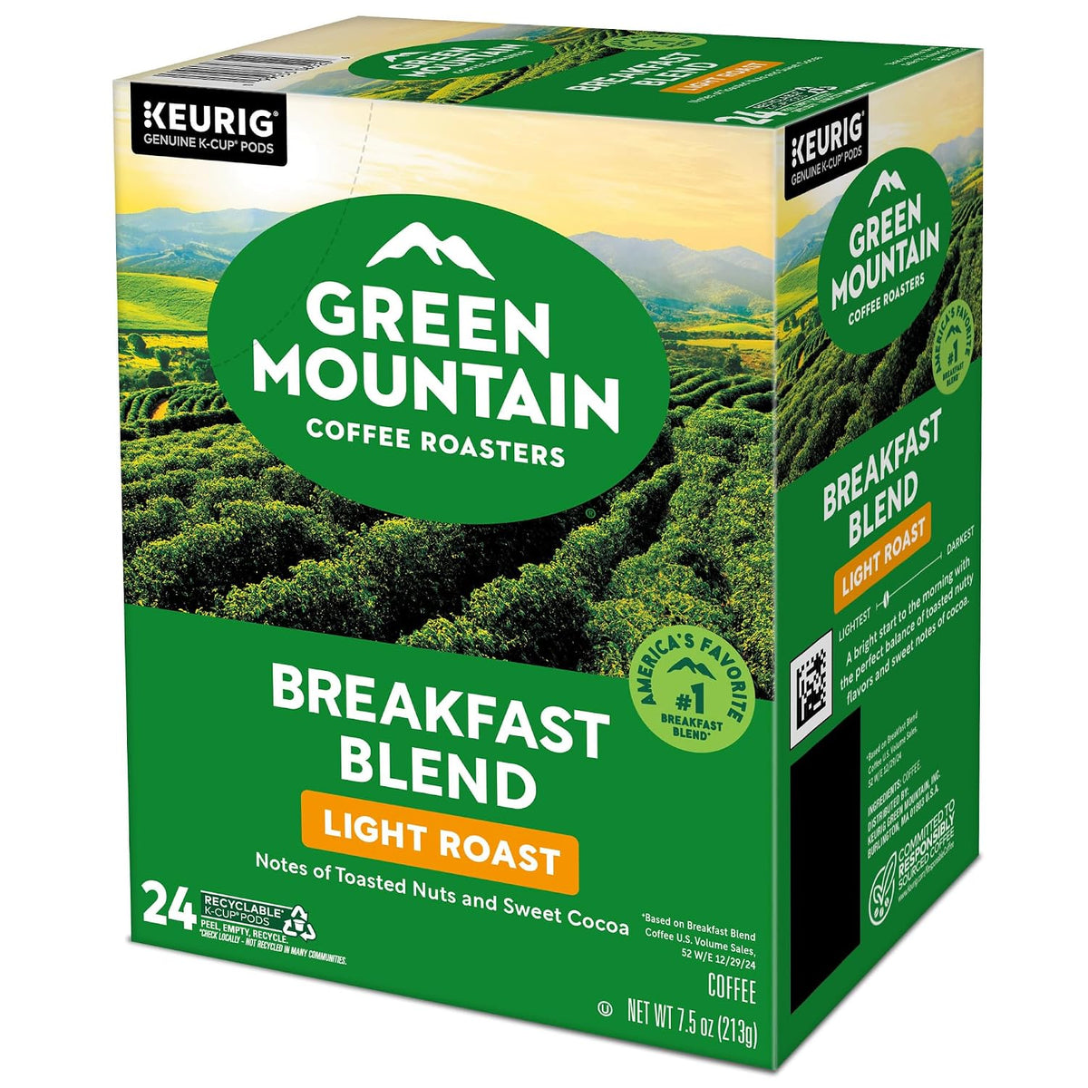 Green Mountain Coffee Roasters Breakfast Blend K-Cup Pods – Birthday Coffee Gift for Coffee Loving Friends, 96 Count