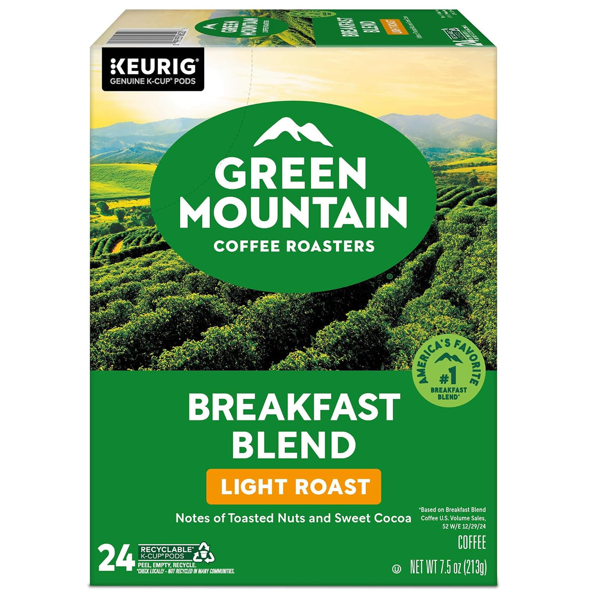 Green Mountain Coffee Roasters Breakfast Blend K-Cup Pods – Birthday Coffee Gift for Coffee Loving Friends, 96 Count