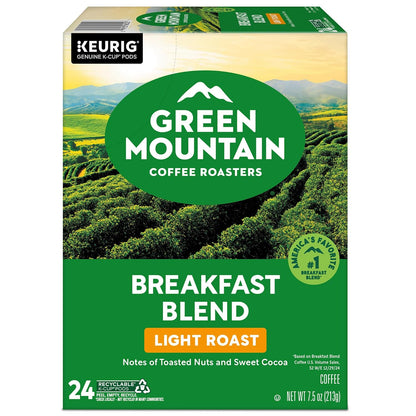 Green Mountain Coffee Roasters Breakfast Blend K-Cup Pods – Birthday Coffee Gift for Coffee Loving Friends, 96 Count