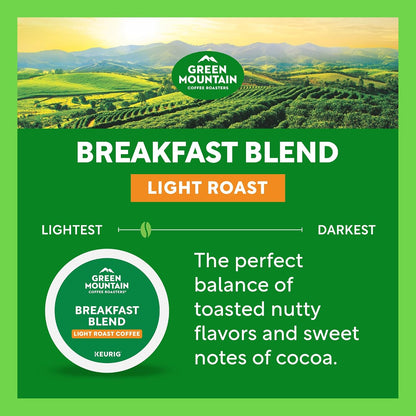 Green Mountain Coffee Roasters Breakfast Blend K-Cup Pods – Birthday Coffee Gift for Coffee Loving Friends, 96 Count