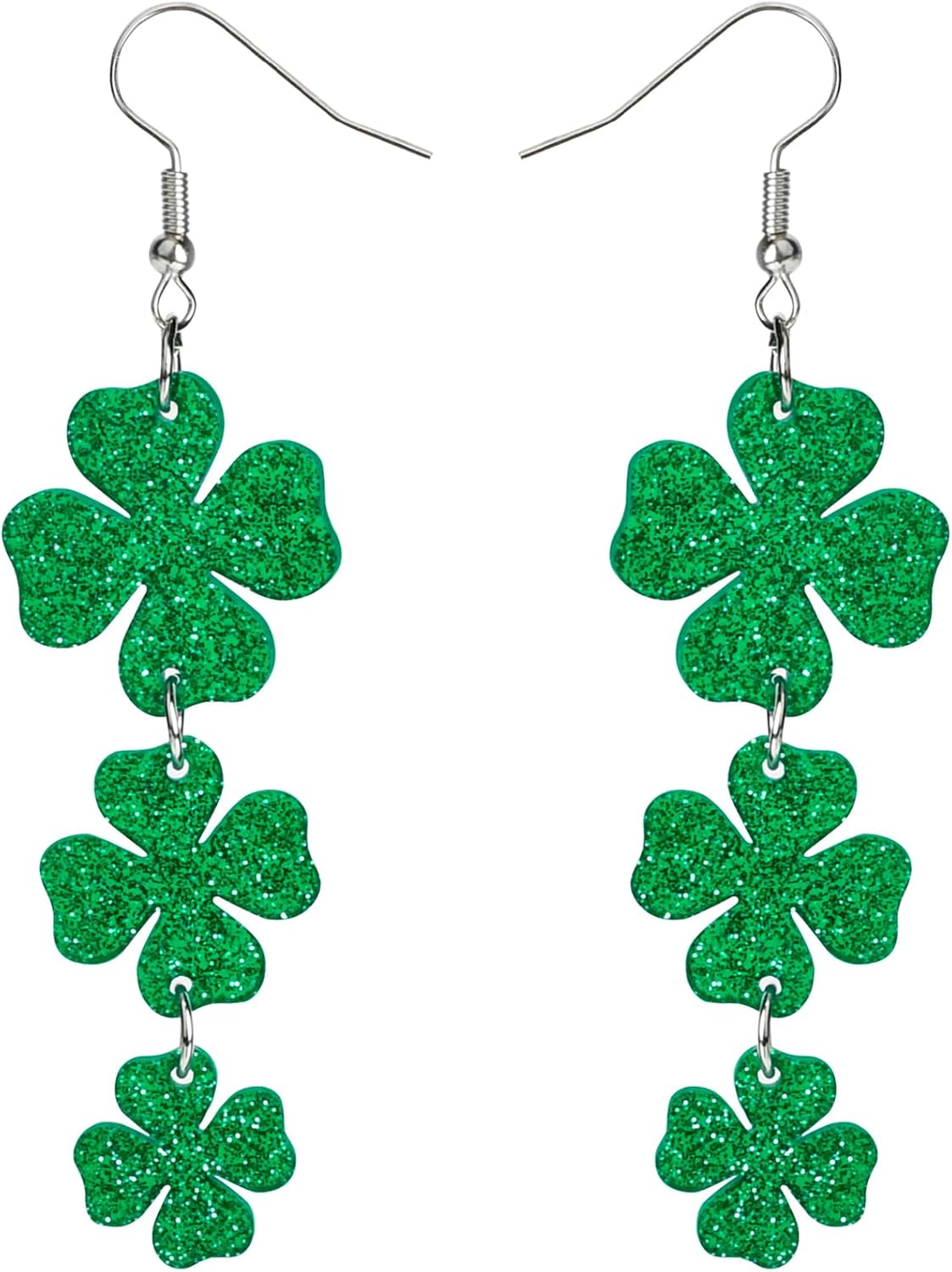 green shamrock-shaped dangle design