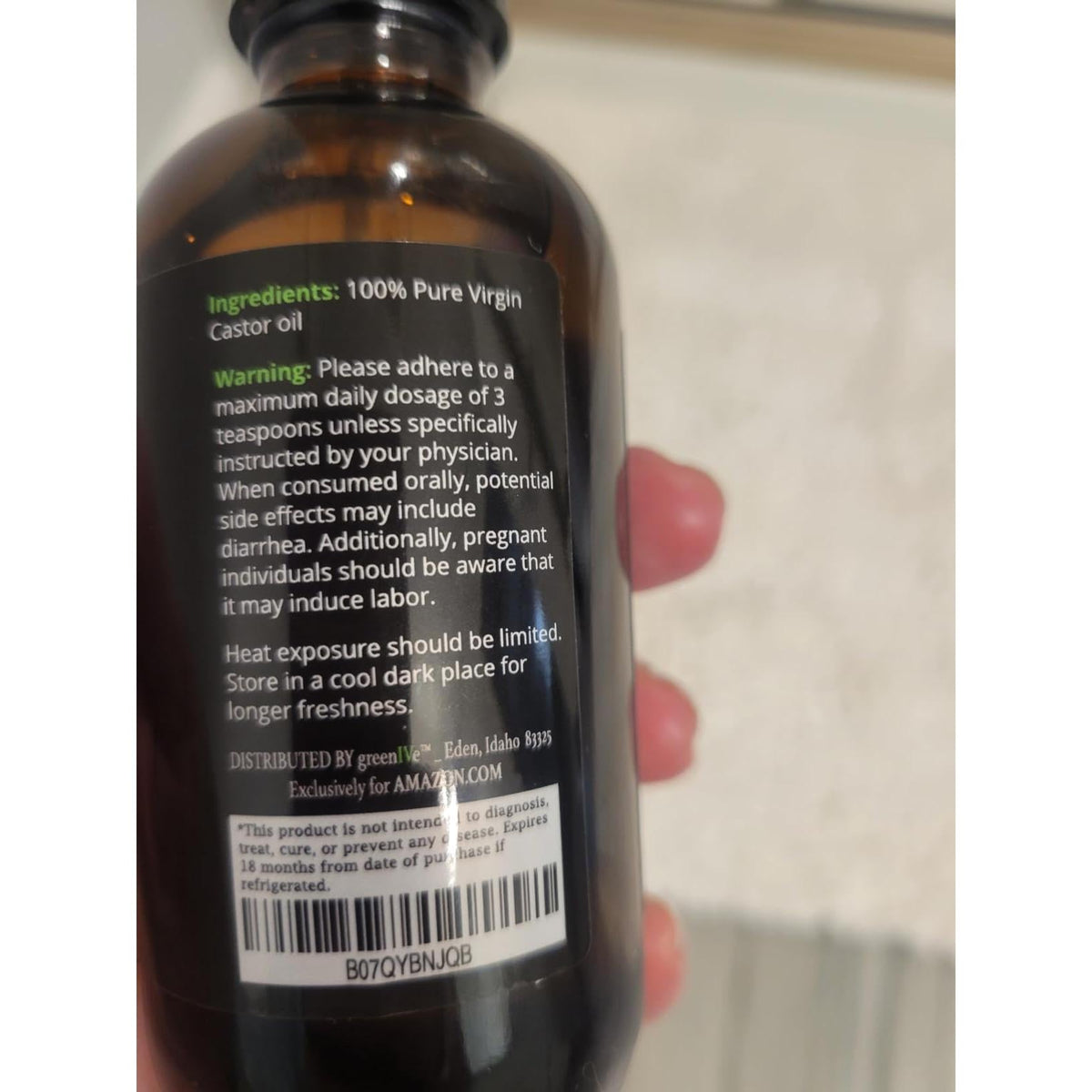 GreenIVe Hexane-Free Castor Oil – Mindful Evening Routine for Hair, Skin, and Liver Support, 4oz with Wand