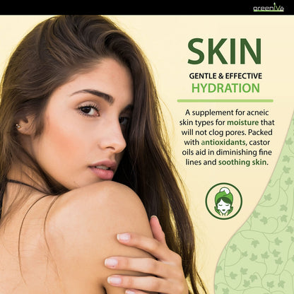 GreenIVe Hexane-Free Castor Oil – Mindful Evening Routine for Hair, Skin, and Liver Support, 4oz with Wand