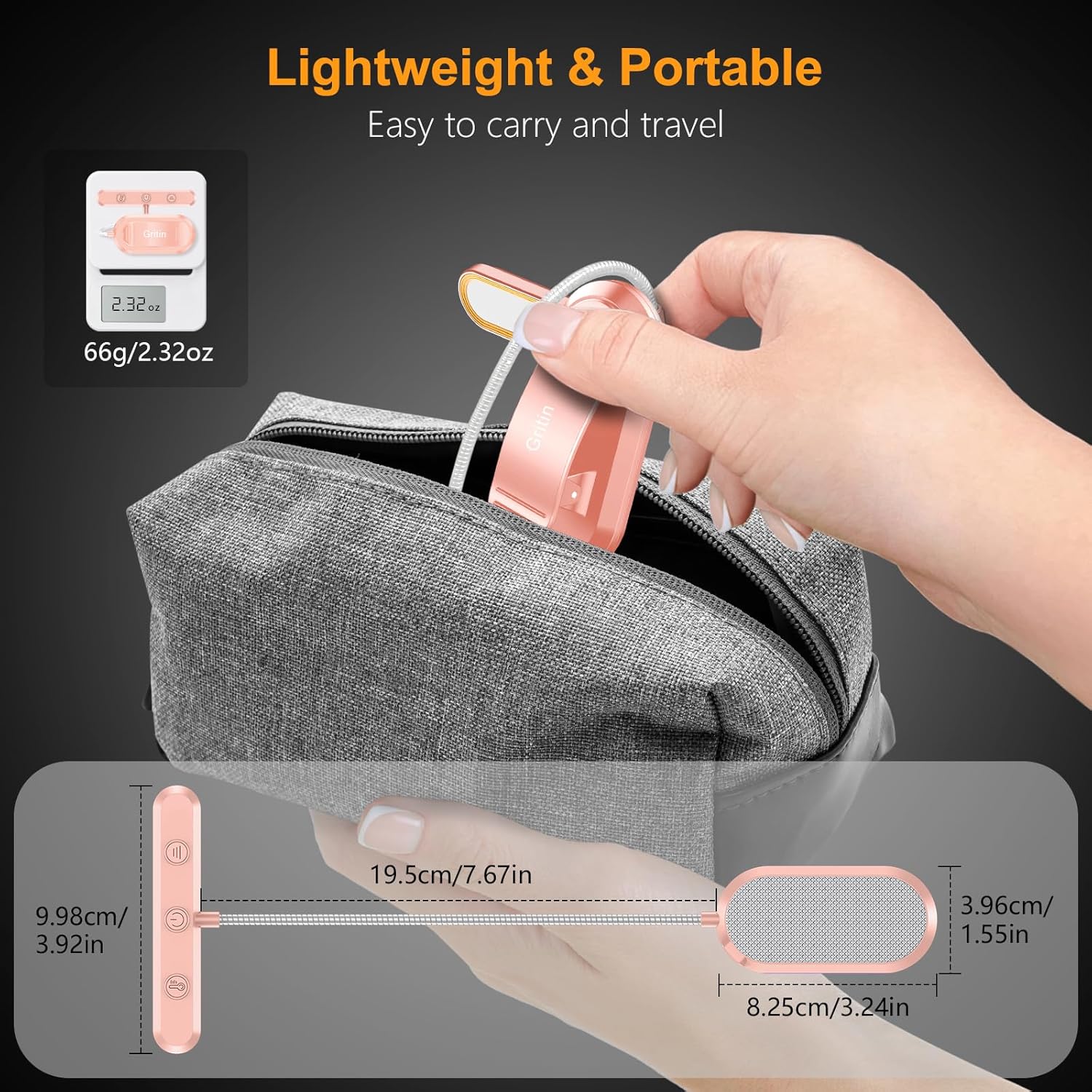 Gritin Minimalist Clip-On Book Light for Uncluttered Bedside Tables – Slim 68g Design in Neutral Tones for Intentional Living