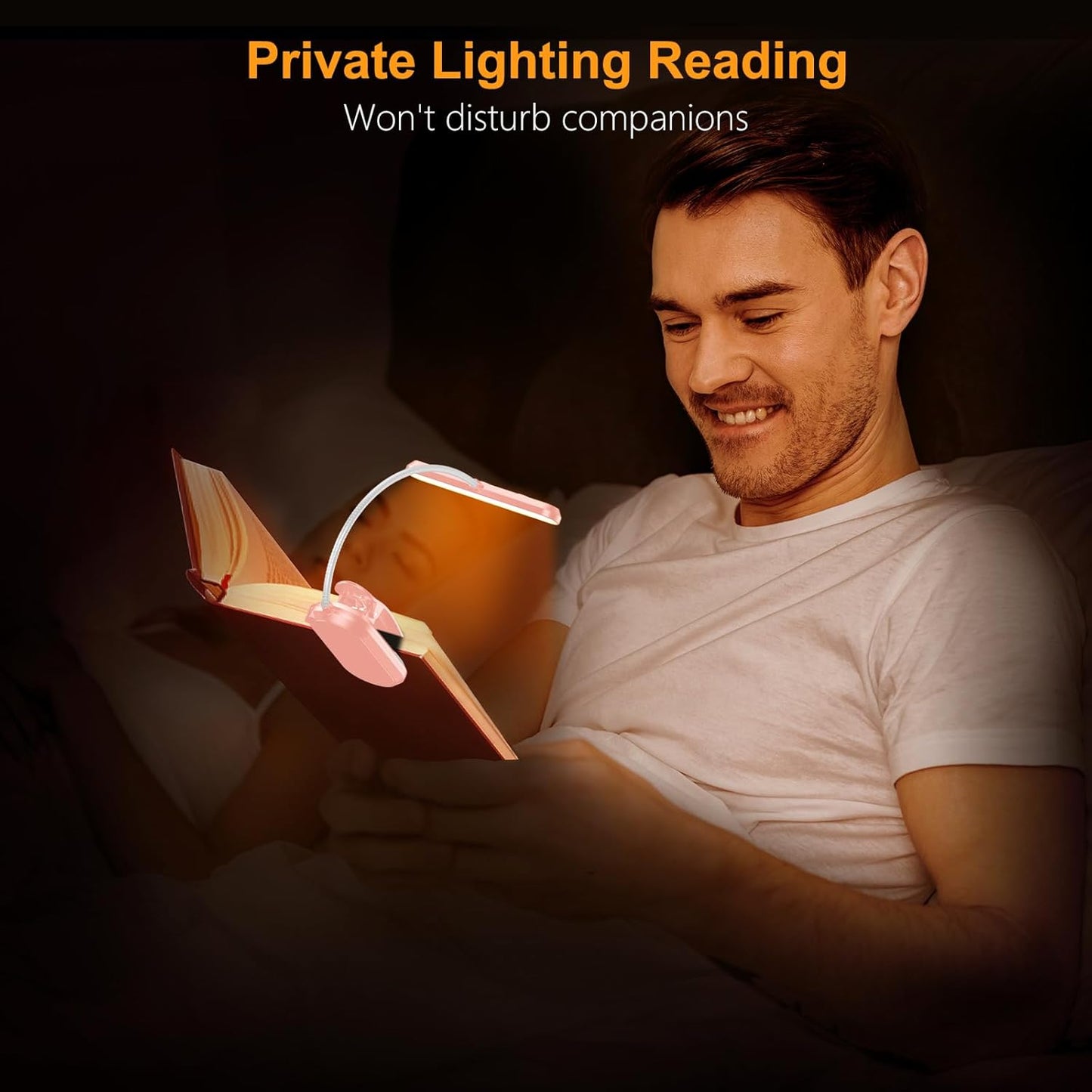 Gritin Minimalist Clip-On Book Light for Uncluttered Bedside Tables – Slim 68g Design in Neutral Tones for Intentional Living