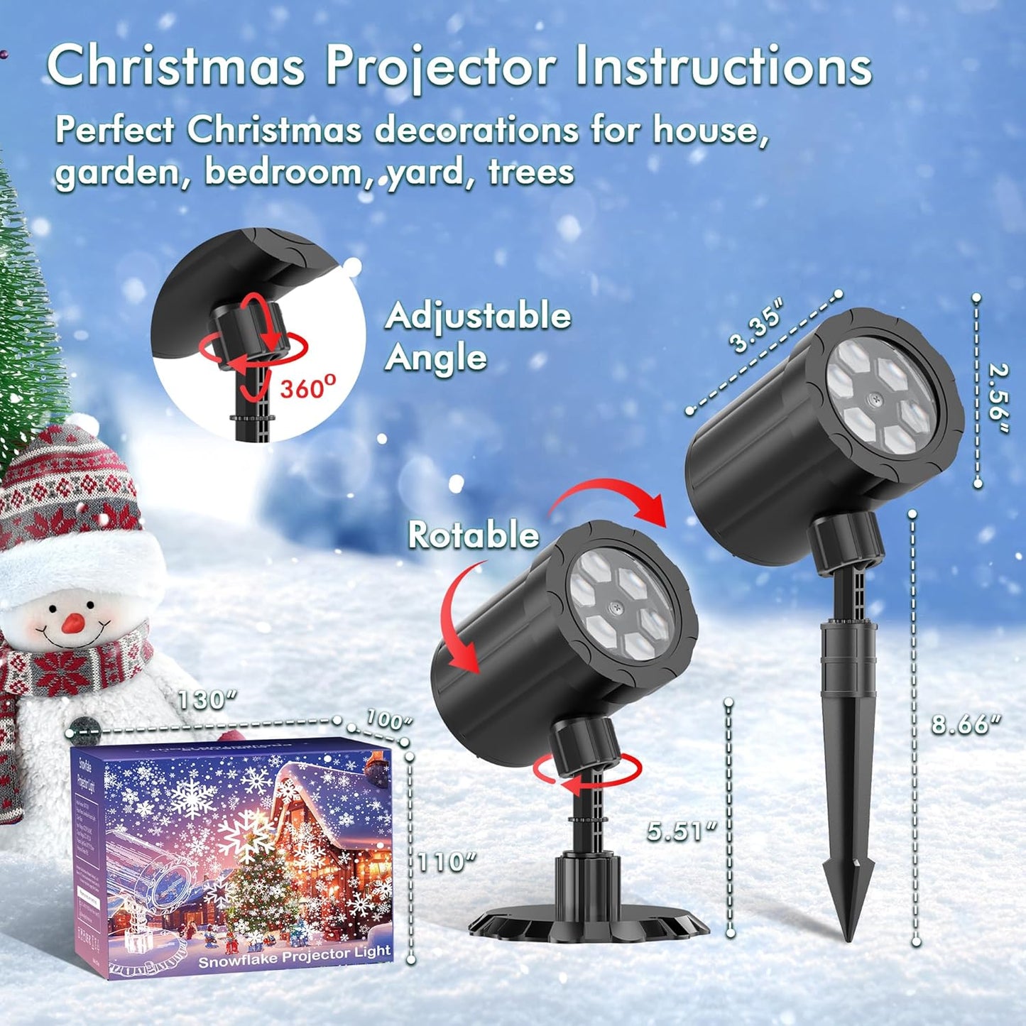 GUSODOR Snowflake Projector Light – Thoughtful Christmas Gift for Mom and Grandma, Holiday Decor