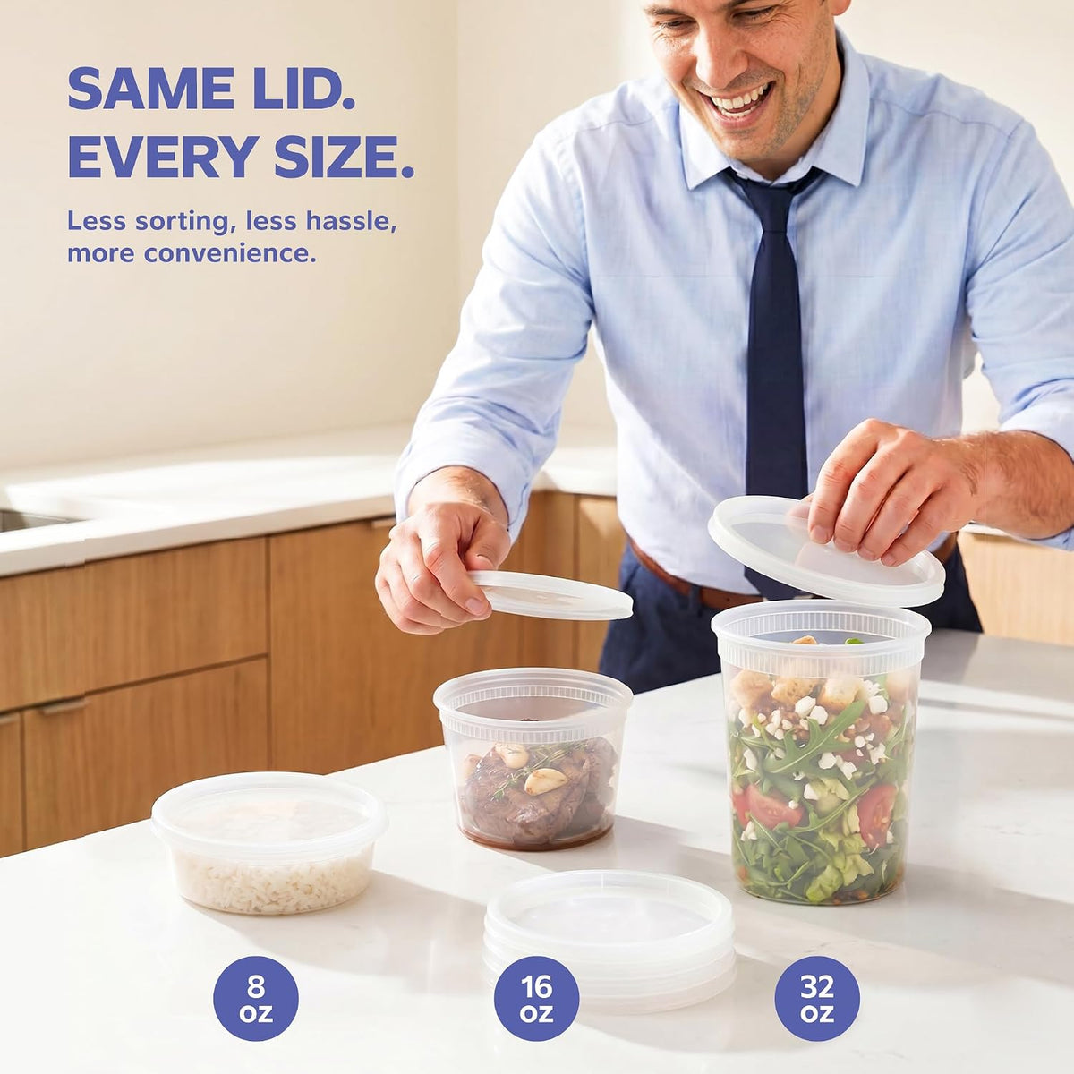 GUSTO 32 oz Plastic Deli Containers with Lids – Simple See-Through Storage for Less-Is-More Home Living