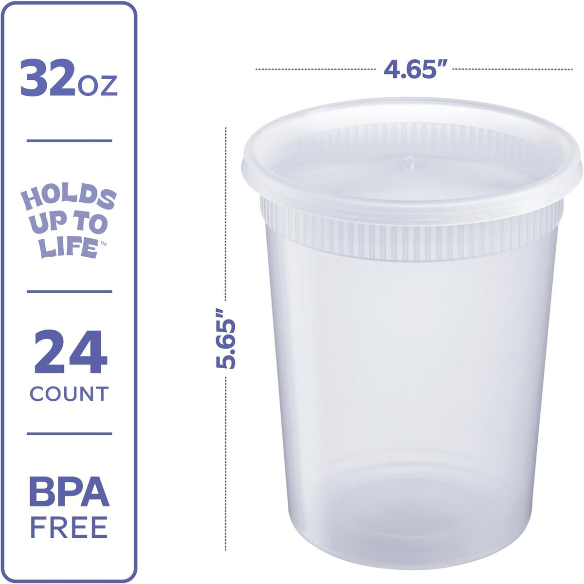 GUSTO 32 oz Plastic Deli Containers with Lids – Simple See-Through Storage for Less-Is-More Home Living