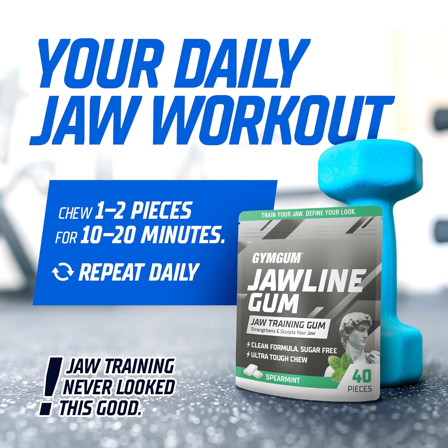 GYMGUM Jawline Gum Ultra Hard Chewing Gum | Premium Crafted Chewing Experience for the Modern Gentleman