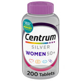 Centrum Silver Women's 50 Plus Multivitamin – Travel Supplement Pouch Essential for Working Women, 6-Month Bottle - 200 Ct