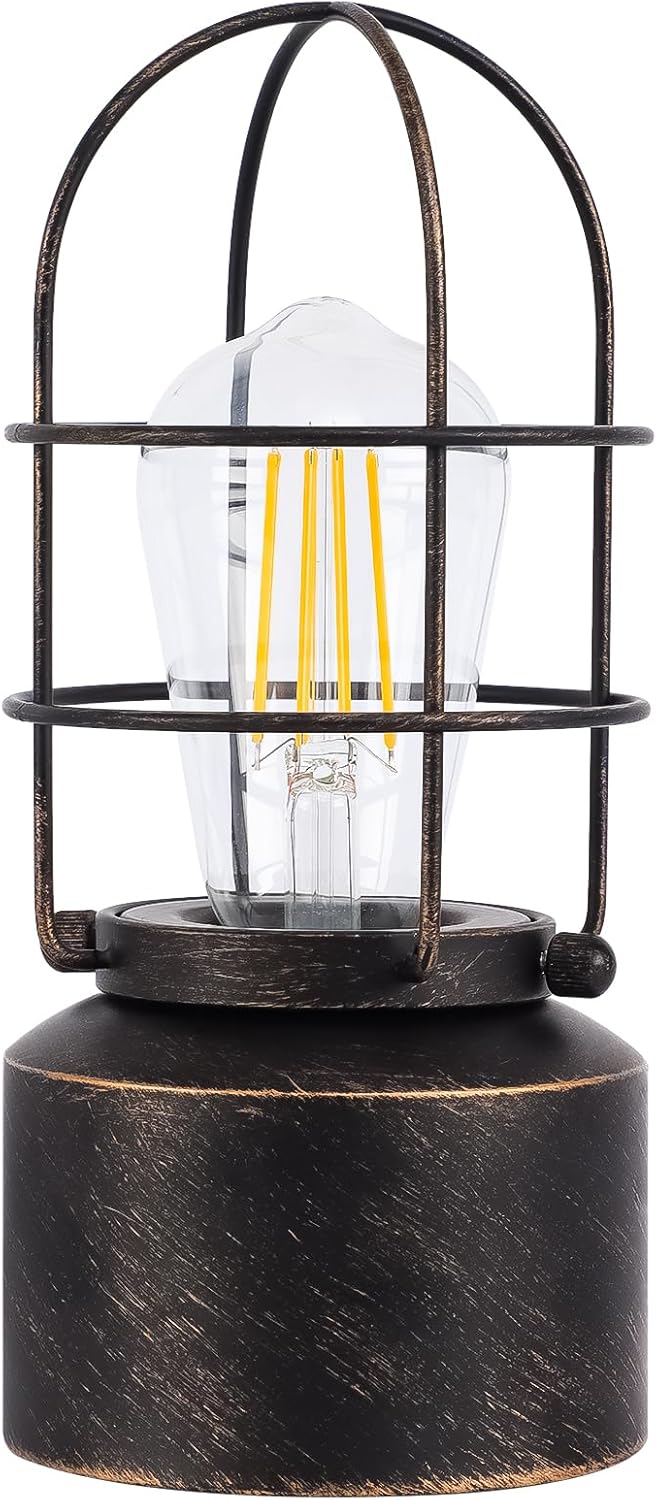 Haian Support Touch Table Lamp - Cool to Touch Iron Bedside Light Safe Around Kids and Pets, Stable 3.93 Inch Base and LED Bulb