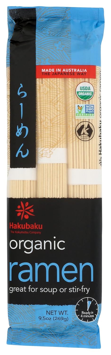 Hakubaku Organic Ramen Noodles, 9.5 oz – Family-Friendly Organic Noodle for Mixed Diets