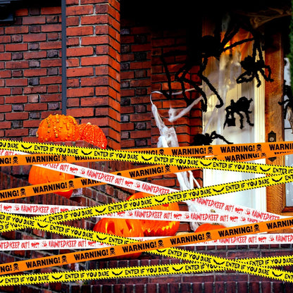 Halloween Caution Tape Bundle – Spooky Indoor Wall and Door Decor for Fright Night Styling