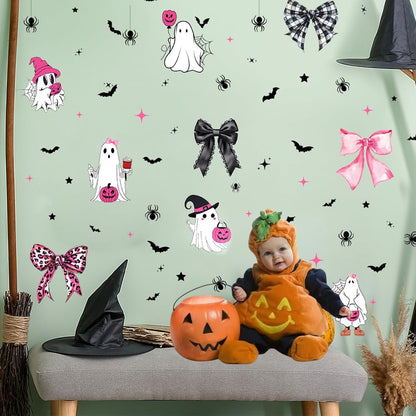 Halloween Gift for Her and Him – 72 Piece 3D Bat Wall Decal Set, Removable PVC Stickers for Spooky Season Enthusiasts