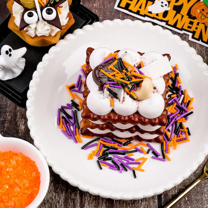 Halloween Sprinkles Gift Set for Bakers, 4 Bottles of Orange Sugar, Pumpkins, and Eyeball Jimmies