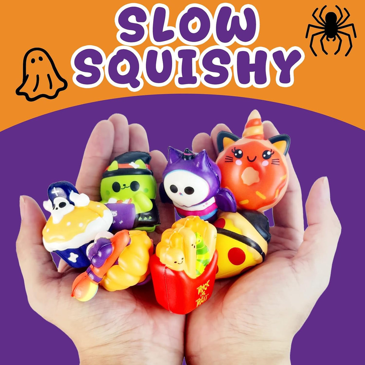 Halloween Squishies Slow Rising Toys – Adult Stress Relief Fidget for Home Office Desk and Break Room Use