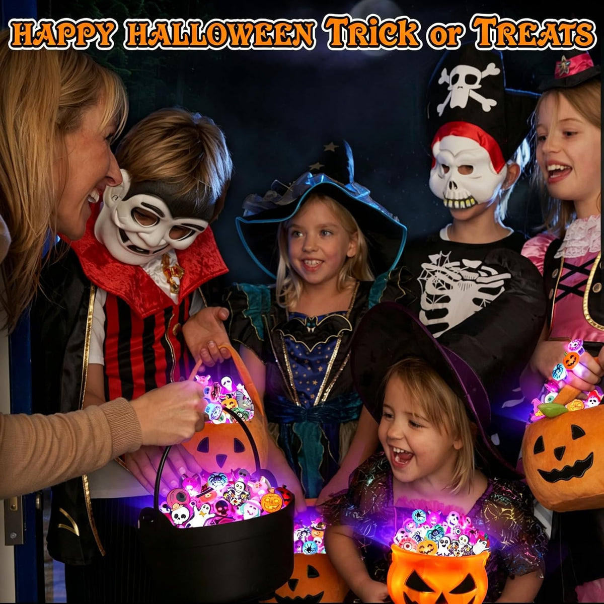 halloween-themed patterns including pumpkins, bats, spider eyes, spiders, and pirate motifs