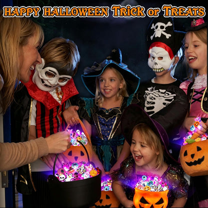 halloween-themed patterns including pumpkins, bats, spider eyes, spiders, and pirate motifs