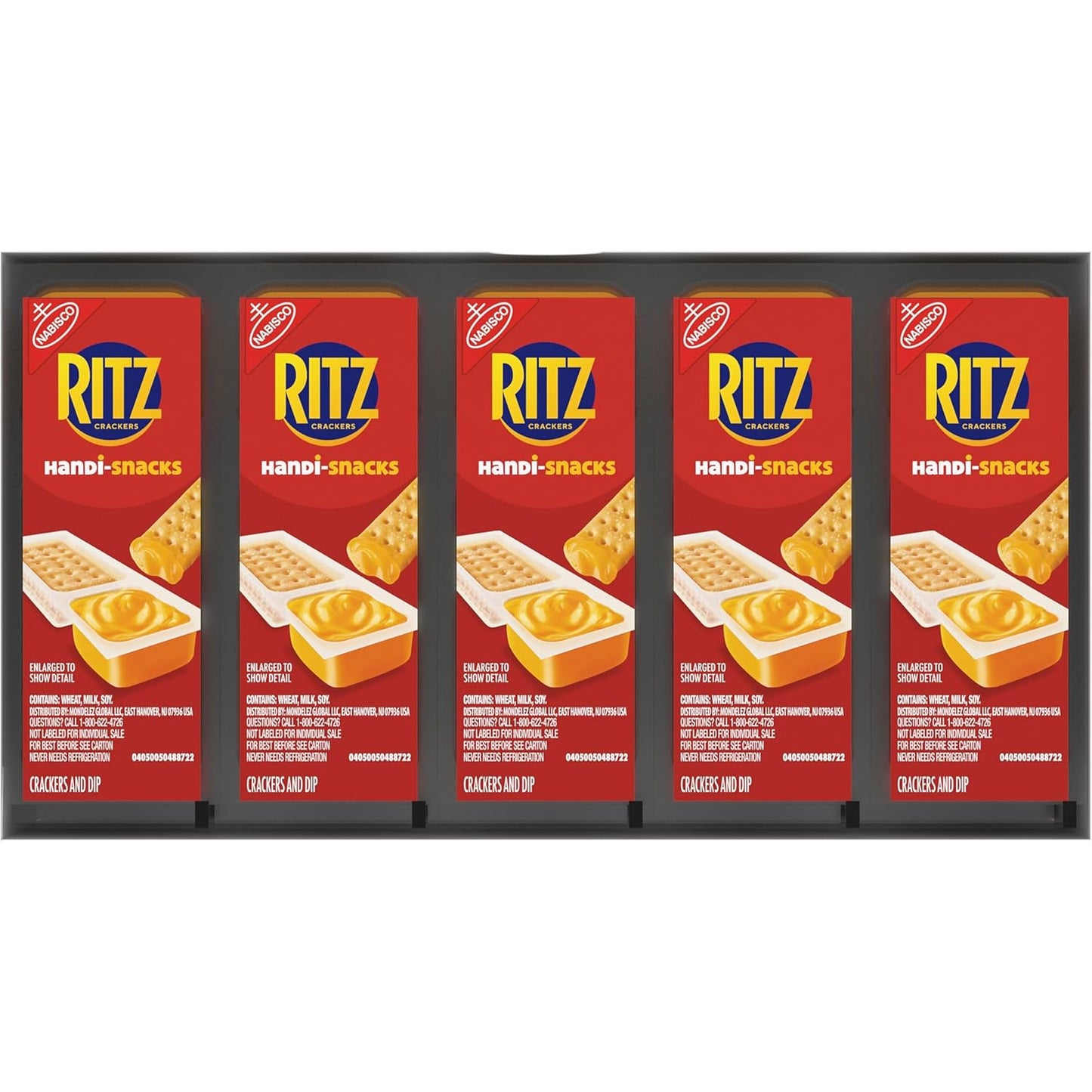 Handi-Snacks RITZ Crackers and Cheese Dip Snack Packs – Lunchbox Snack for Kids School Cafeteria, 20 Single-Serve