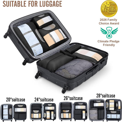 hanging toiletry bag with 4 compartments and laundry bag that doubles as a washing machine bag