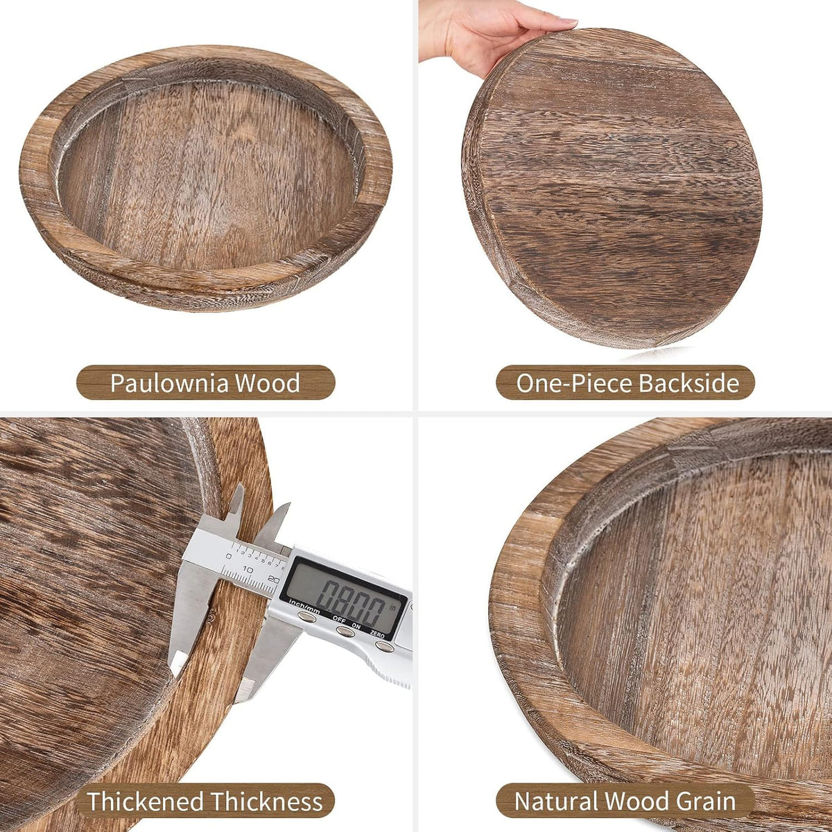 Hanobe Round Wooden Tray – Minimalist Coffee Table Centerpiece for Intentional Living