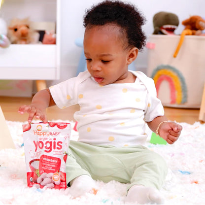 Happy Baby Organics Greek Yogis Freeze-Dried Yogurt Snacks for Babies and Toddlers, Strawberry Banana, 1 oz Single-Serve Pouch